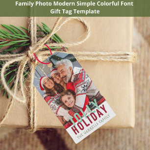 Etiquetas Para Regalos Navidades fotográficos de Jolly Holiday Family
