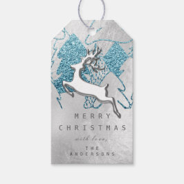 Etiquetas Para Regalos Navidades gris azul de plata azul de vacaciones re
