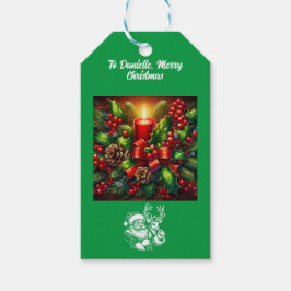 Etiquetas Para Regalos Navidades hermosas velas y oso polar