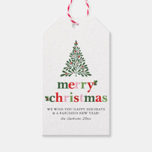 Etiquetas Para Regalos Navidades Holly Merry y Bright