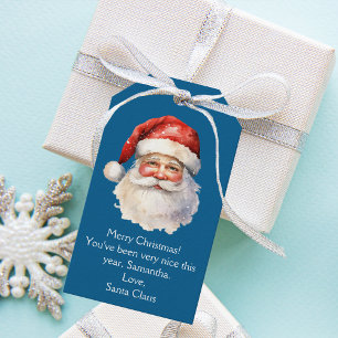 Etiquetas Para Regalos Navidades infantiles personalizados de Blue Santa 
