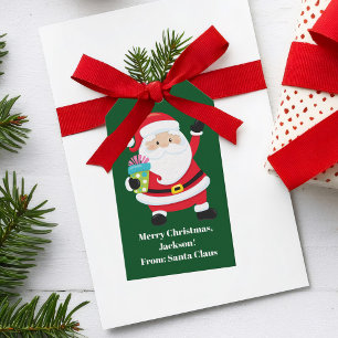 Etiquetas Para Regalos Navidades infantiles personalizados de Green Santa