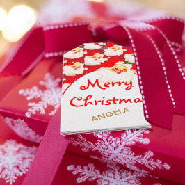Etiquetas Para Regalos Navidades Jolly Santa Claus Red Merry Greeting