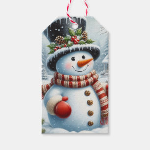 Etiquetas Para Regalos Navidades lindos, vintage/caprichosos/snowman inve