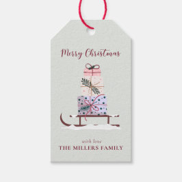 Etiquetas Para Regalos Navidades llenos de regalos, verde claro