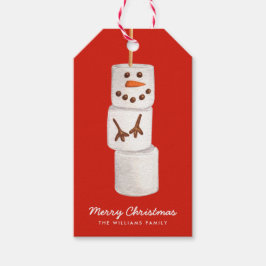Etiquetas Para Regalos Navidades Marshmallow Snowman