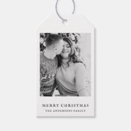 Etiquetas Para Regalos Navidades minimalistas de fotografía en blanco y n