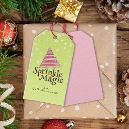 Etiquetas Para Regalos Navidades Mínimos Festividad Gorra Elf Rayas Rojas