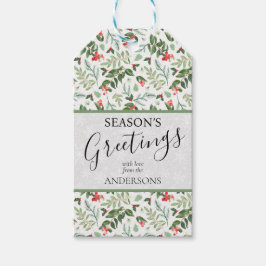 Etiquetas Para Regalos Navidades modernos Foliage SEASONS GREETINGS Scrip