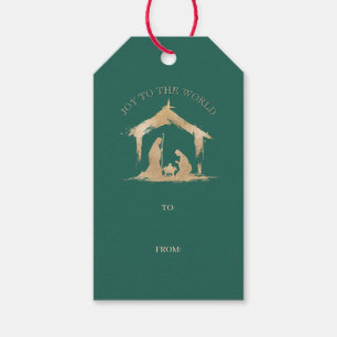 Etiquetas Para Regalos Navidades modernos Natividad religiosa María y Jos