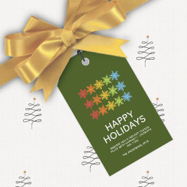 Etiquetas Para Regalos Navidades modernos y coloridos de copas de nieve