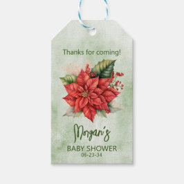 Etiquetas Para Regalos Navidades neutrales de género Poinsettia Baby Show