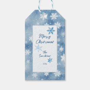 Etiquetas Para Regalos Navidades Nieves con cielo azul claro