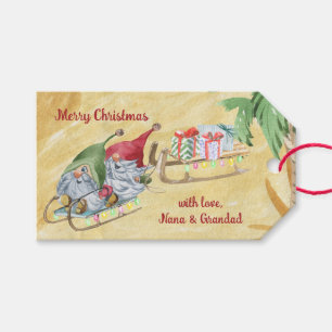 Etiquetas Para Regalos Navidades nómadas con Sleigh en la arena