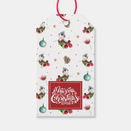 Etiquetas Para Regalos Navidades Patrón de pájaro invernal personalizado