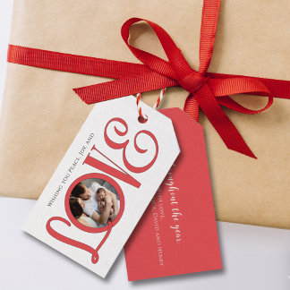 Etiquetas Para Regalos Navidades Paz guión moderno Foto amor lindo