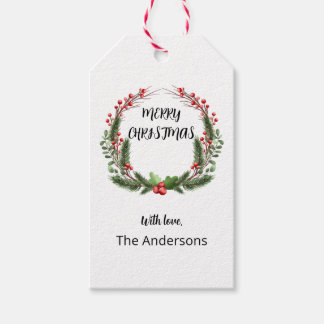 Etiquetas Para Regalos Navidades personalizados corearon con bayas