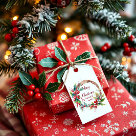 Etiquetas Para Regalos Navidades personalizados de la flor de color de ag