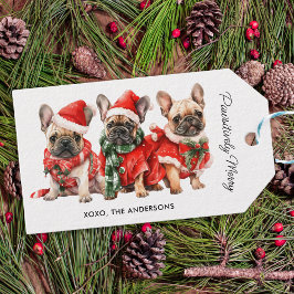 Etiquetas Para Regalos Navidades personalizados de perros de Bulldog fran