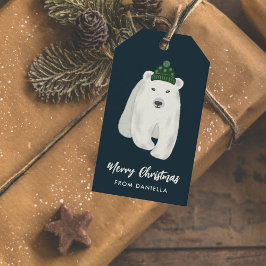 Etiquetas Para Regalos Navidades personalizados del oso polar lindo