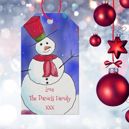 Etiquetas Para Regalos Navidades personalizados Snowman