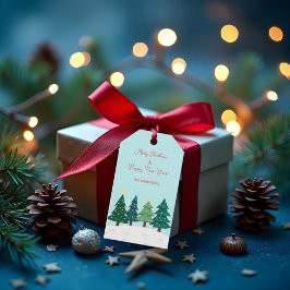 Etiquetas Para Regalos Navidades Pine Forest Tree Feliz Navidad