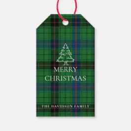 Etiquetas Para Regalos Navidades Plaid Davidson Tartan Pattern Green