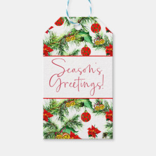 Etiquetas Para Regalos Navidades Poinsettia Seamless Pattern Gift Etiquet