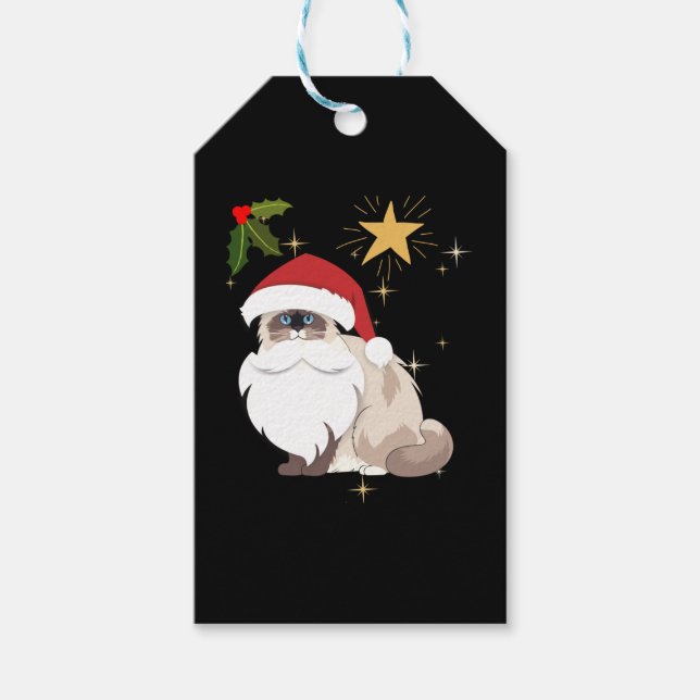 Etiquetas Para Regalos Navidades Ragdoll cat (Anverso)