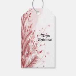 Etiquetas Para Regalos Navidades rojos Pine Tree Snow Decoración Hermosa