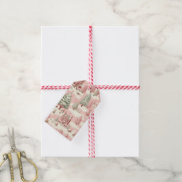 Etiquetas Para Regalos Navidades rosados de época