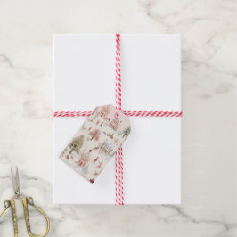 Etiquetas Para Regalos Navidades rosados de época