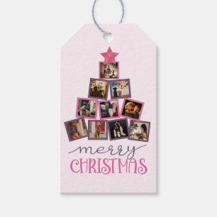 Etiquetas Para Regalos Navidades rosados fotográficos personalizados