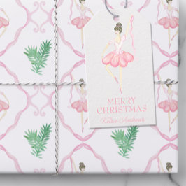 Etiquetas Para Regalos Navidades rosados y verdes de color Ballerinas Fot