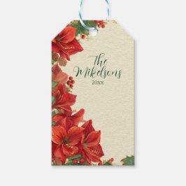 Etiquetas Para Regalos Navidades rusos del Amaryllis Rojo