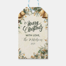 Etiquetas Para Regalos Navidades Rústicos de las campanas doradas