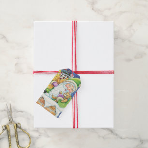 Etiquetas Para Regalos Navidades, Santa Claus en chimenea con juguetes