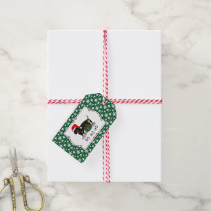 Etiquetas Para Regalos Navidades Santa Dachshund (S black & tan) Gracioso