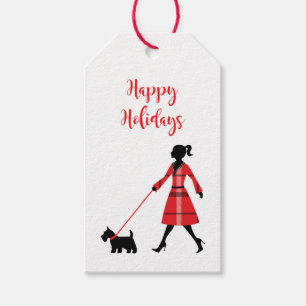 Etiquetas Para Regalos Navidades Scottie Dog Tartan Plaid Dog Walker