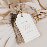 Etiquetas Para Regalos Navidades simples y elegantes | Bienvenida del Bod<br><div class="desc">Estos simples y elegantes Navidades | las etiquetas de regalo de bienvenida de boda blanco son perfectas para su minimalista boda de invierno. La caligrafía clásica de lujo dorado, junto con el fondo blanco tradicional, bordeada por un marco mínimo, completan el ambiente colorido de las vacaciones que buscas. Puedes personalizar...</div>