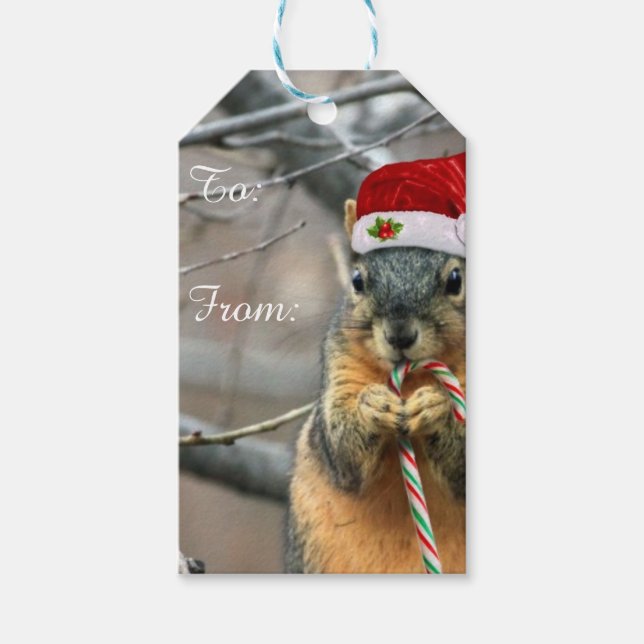 Etiquetas Para Regalos Navidades Squirrel (Anverso)
