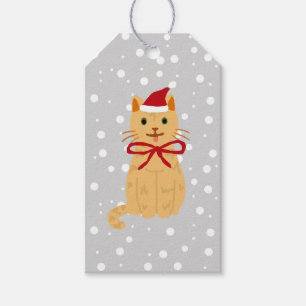 Etiquetas Para Regalos Navidades Tabby Cat Pintar Ilustracion de regalo