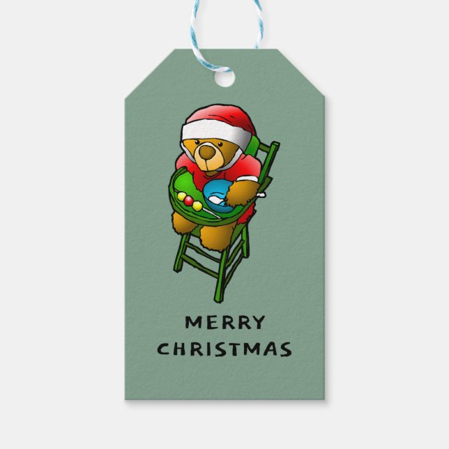 Etiquetas Para Regalos Navidades Teddy Bear (Anverso)