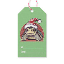Navidades Tortuga con un lindo Santa Hat