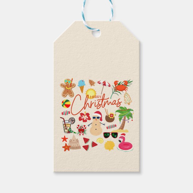 Etiquetas Para Regalos Navidades tropicales (Anverso)