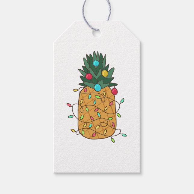 Etiquetas Para Regalos Navidades tropicales piña (Anverso)