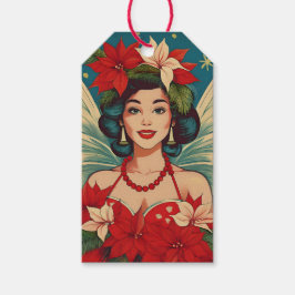 Etiquetas Para Regalos Navidades tropicales retro años 50 Pin-Up Beauty Q