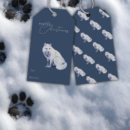 Etiquetas Para Regalos Navidades Watercolor Arctic Fox