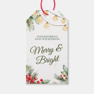 Etiquetas Para Regalos Negocio de Referidos Navideños Alegre y Brillante
