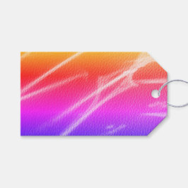 Etiquetas Para Regalos Neon brillante naranja rayas rojas colores arcoíri